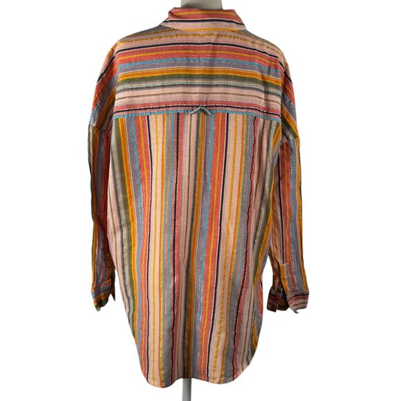 LIke New Anthropologie PILCRO Multicolor Stripes Button Down Shirt Size … - Picture 3 of 12
